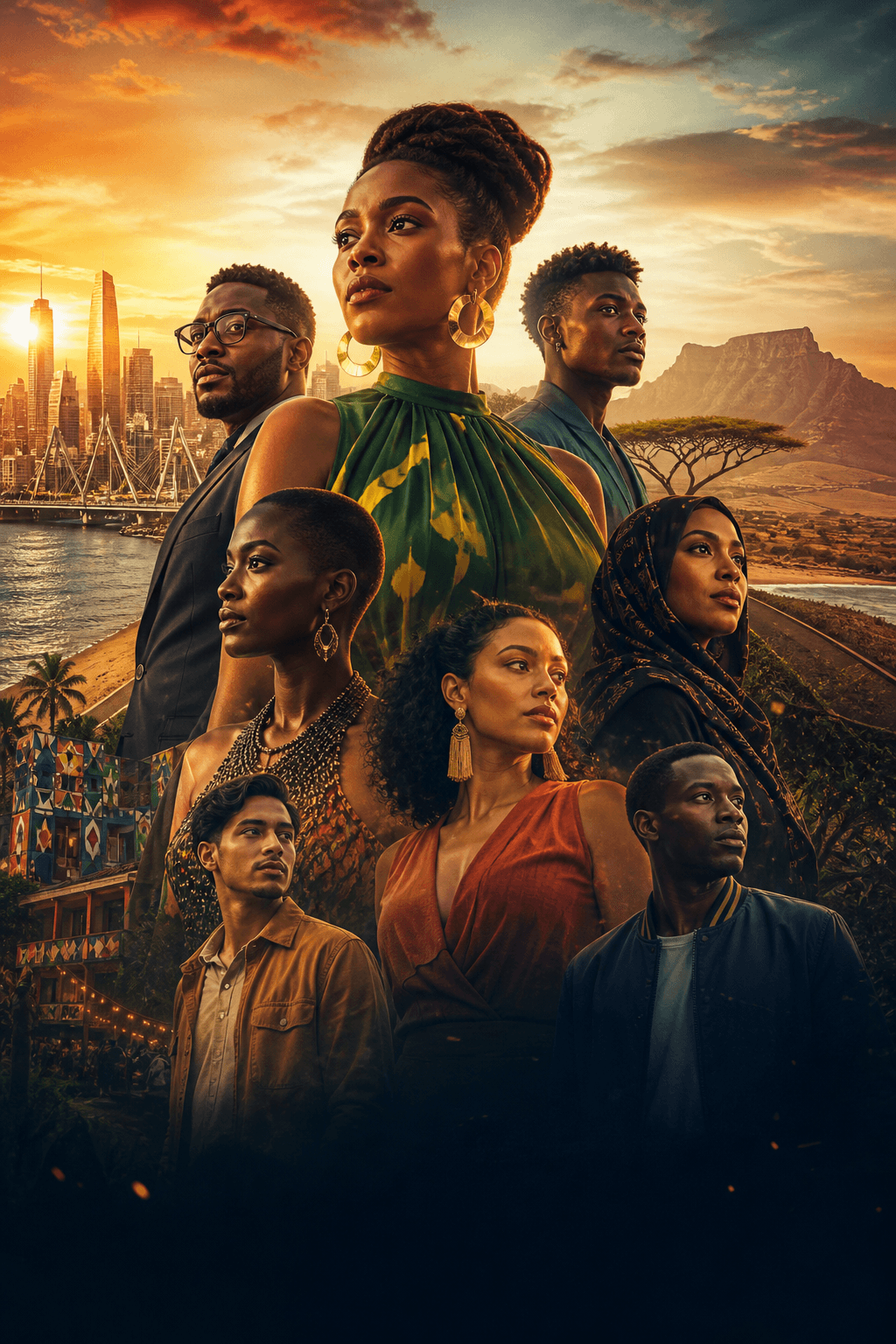 Fictional concept poster representing African movies