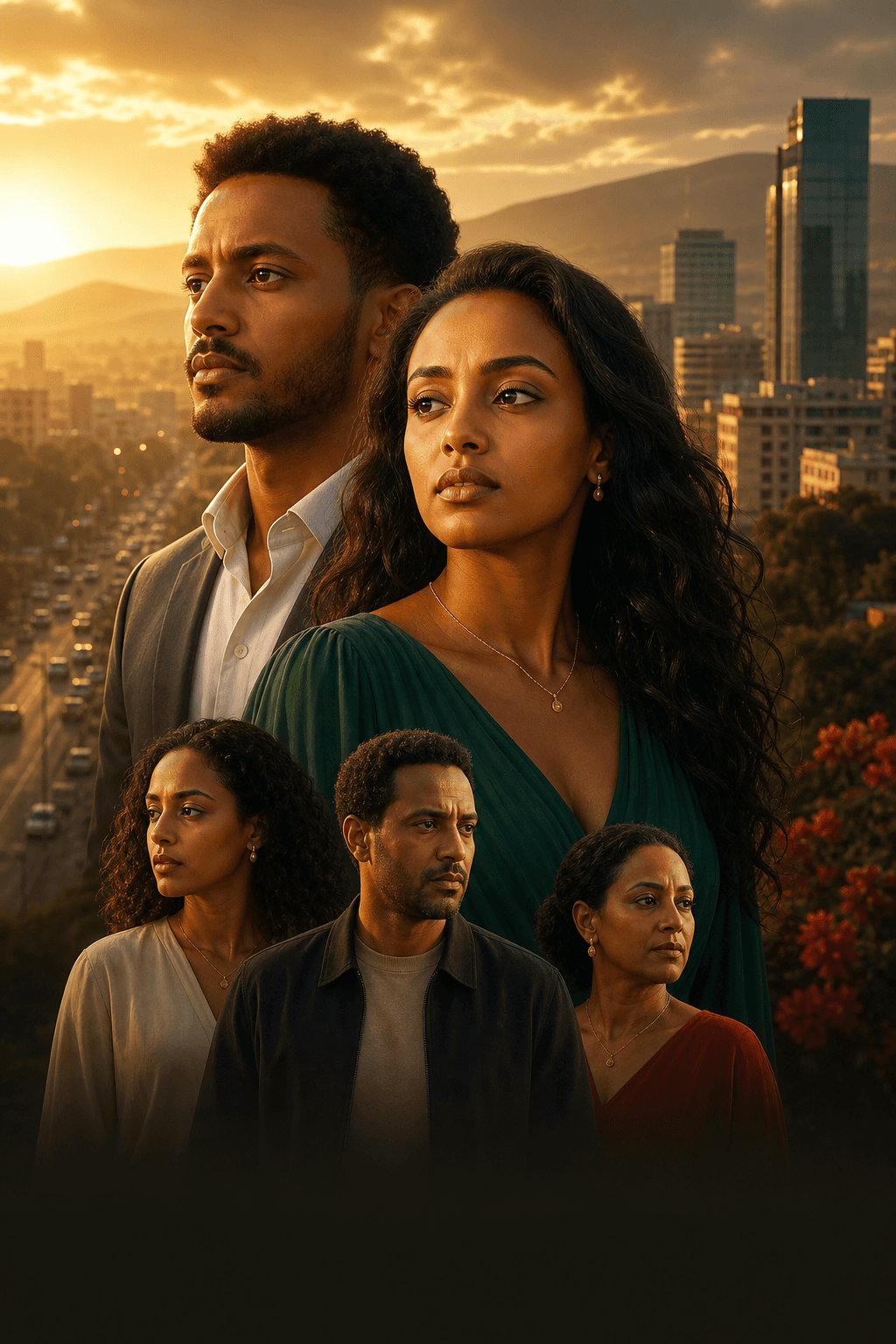 A cinematic Ethiopian story represented as premium entertainment artwork